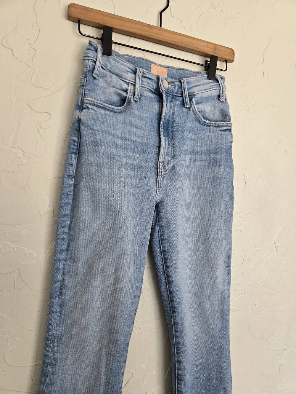 MOTHER Hustler Ankle Fray Light Wash Jeans, 24